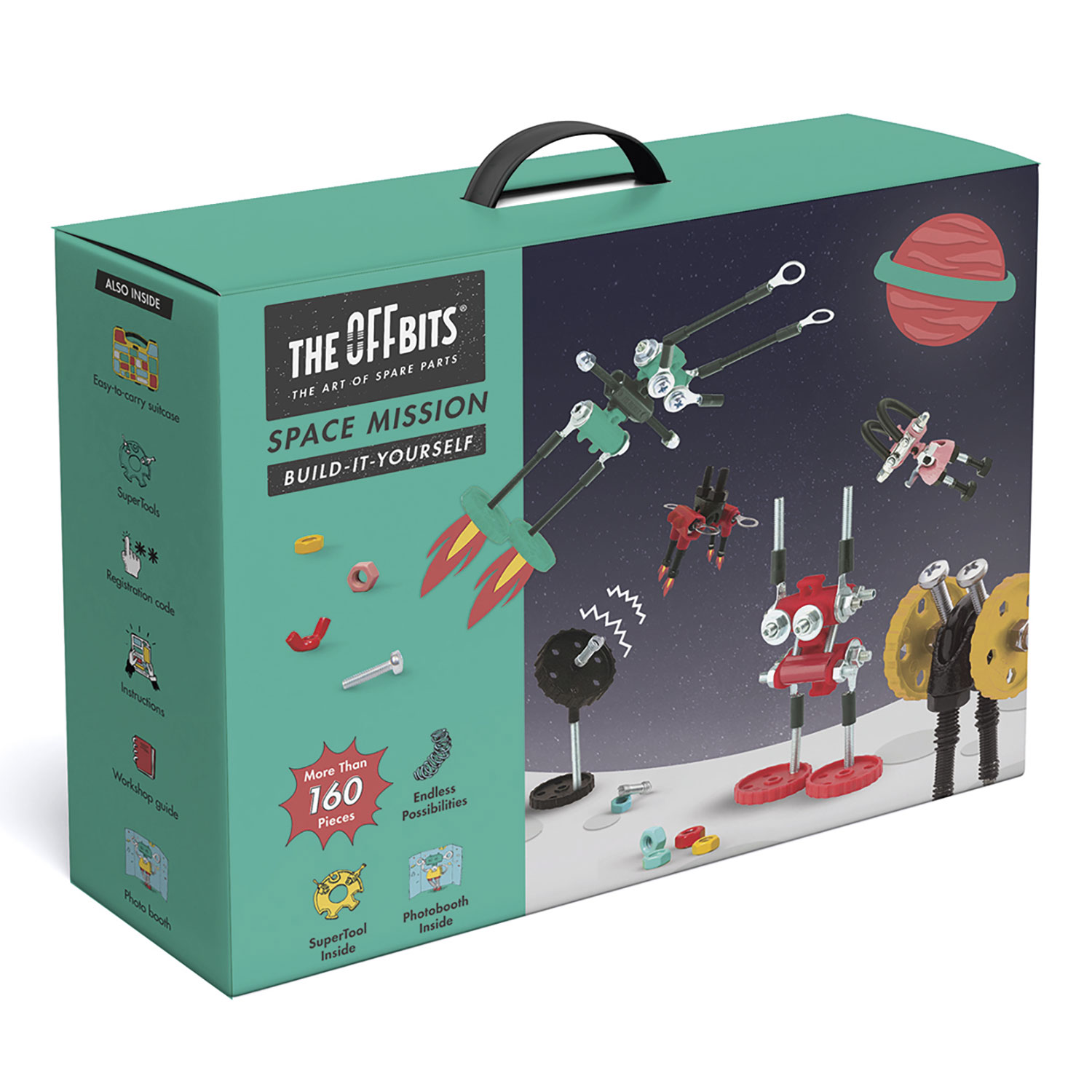 THE OFF BITS Space mission, suitcase pack more than 150 parts (Restposten)